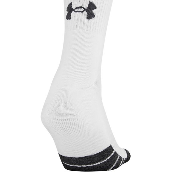 Under Armour Performance Crew Socks 6 Pack White Women's 1348013 100 - Picture 3 of 5